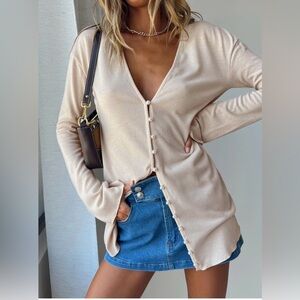 Princess Polly Macy Cardigan Pearl Buttons Size 0